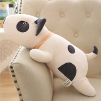 bull terrier dog plush toy kawaii soft stuffed cushion lovely dog shape pillow for children birthday gift 55cm