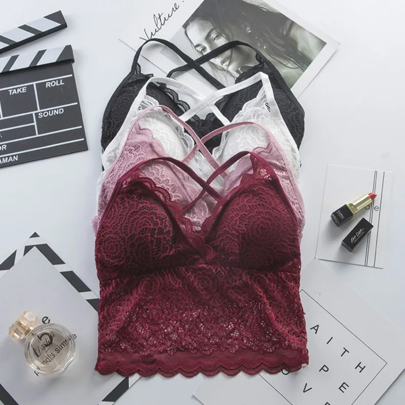 Женский красивый бюстгальтер с подкладкой на спине кружевной топ нижнее белье
