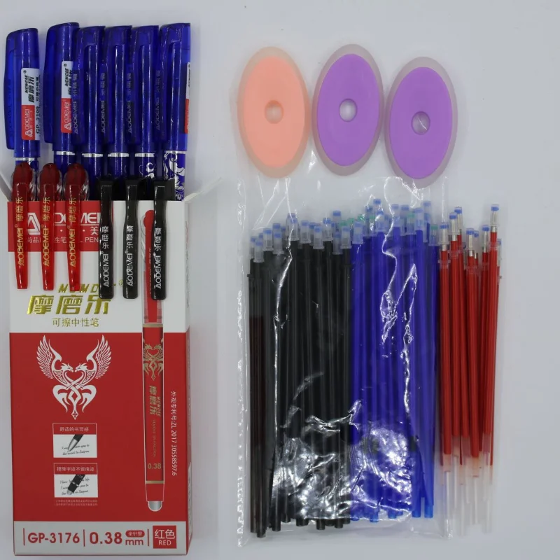 

12 neutral pens +60 refills +3 erasable 0.5mm blueand blackerasableneutral pen refills erasable handle to write schoolstationery