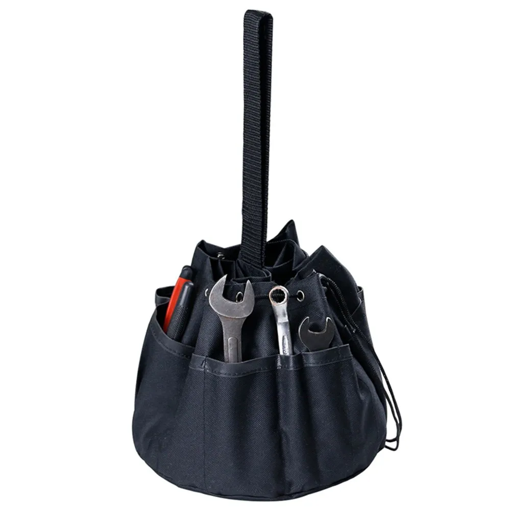 

Washable Bag Wear Resistant Black Drawstring Handbag Multi Use Oxford Cloth