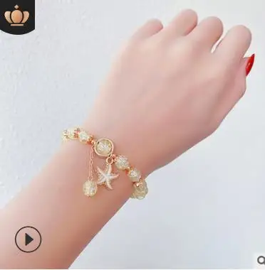 Новый модный детский браслет принцессы из мультфильма со стеклянными бусинами