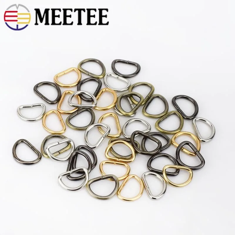 Meetee 100/300/500 шт. 10 мм D образное кольцо металлическая открывающаяся собачий ошейник