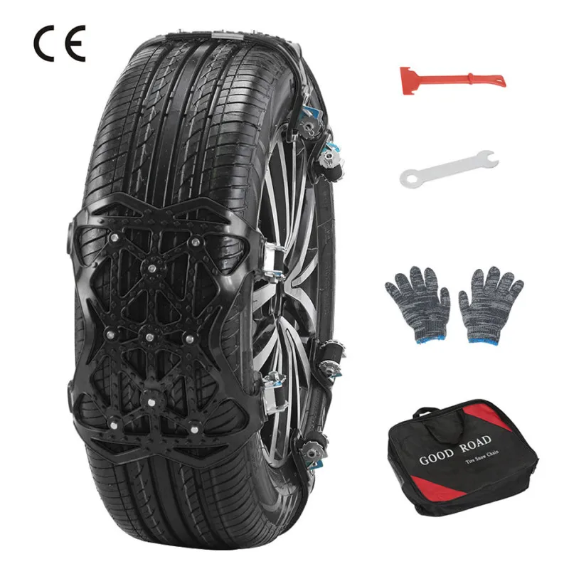 

6PCS Winter Truck Car Easy Installation Snow Chain Tire Anti-skid Belt Thicker TPU Snow Chains Universal Car Suit Tyre General