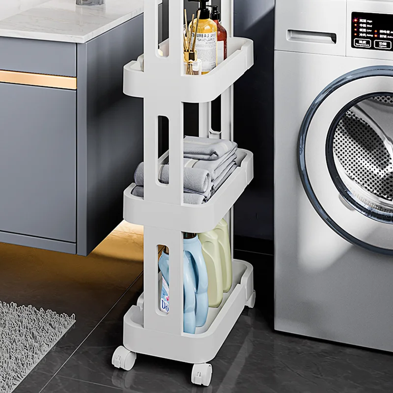 

White Cosmetic Storage Rack Desktop Narrow Cup Holder Kitchen Storage Movable Plate Porta Tempero Kitchen Tableware GTJ50