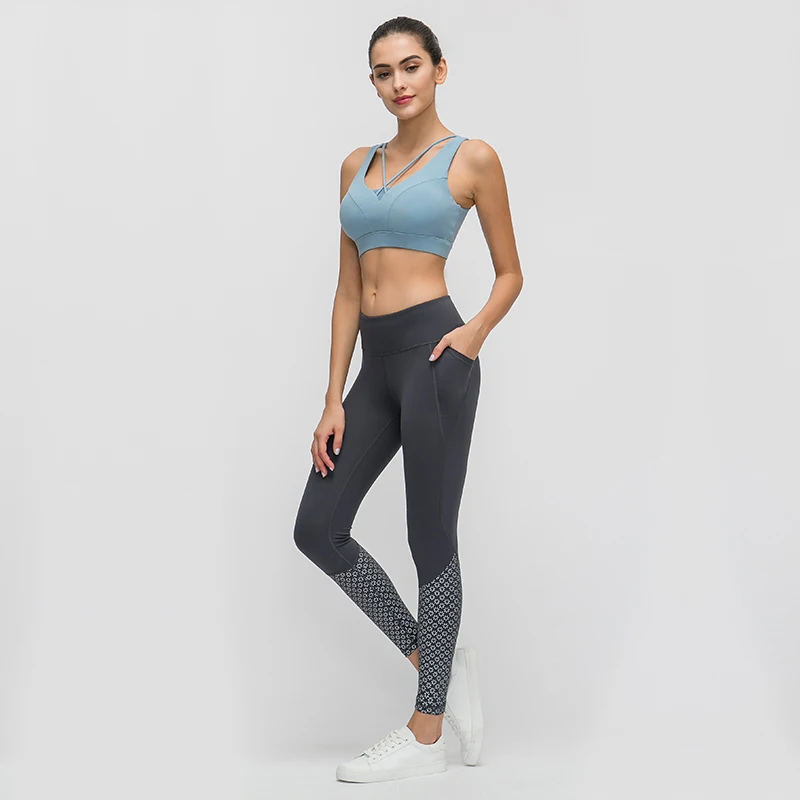 Женские облегающие леггинсы с высокой талией принтом для тренажерного зала