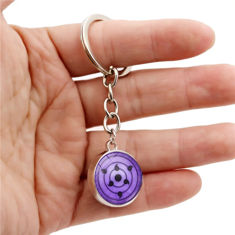 Sharingan Eye Keychain Charms Anime Uchiha Kakashi Rinnegan Eyes Cosplay Jewelry Glass Ball Pendant for Car Key Ring | Украшения и