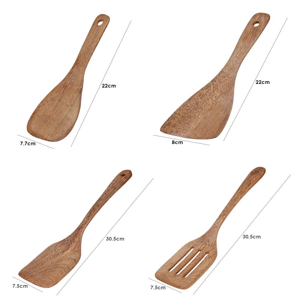 Натуральная деревянная масляная ложка венге Экологичная квадратная