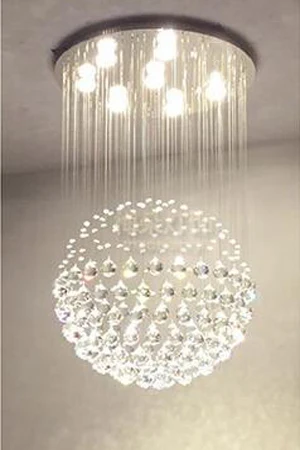 Dia60 H100cm 7LED Современная лестница светодиодный хрустальные люстры освещение приспособление для отеля лобби фойе шар форма капли дождя подвесной светильник - Цвет абажура: Dia60 H100cm 7LED