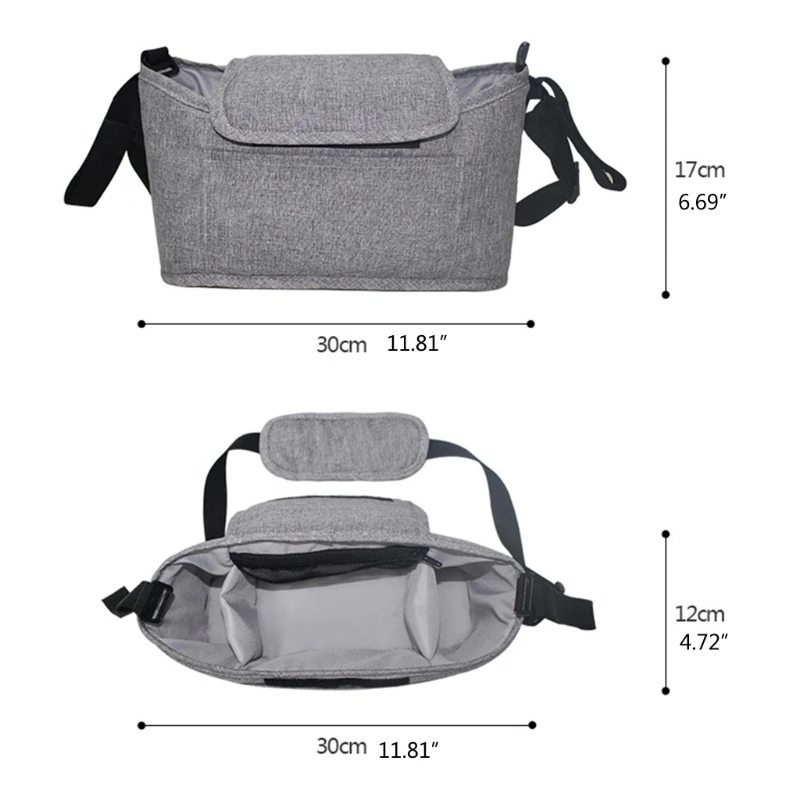 

Multi-pocket Baby Stroller Organizer Bag Waterproof Baby Stuff Nappy Cup Holder Carriage Pram Cart Bottle Bag G2AE