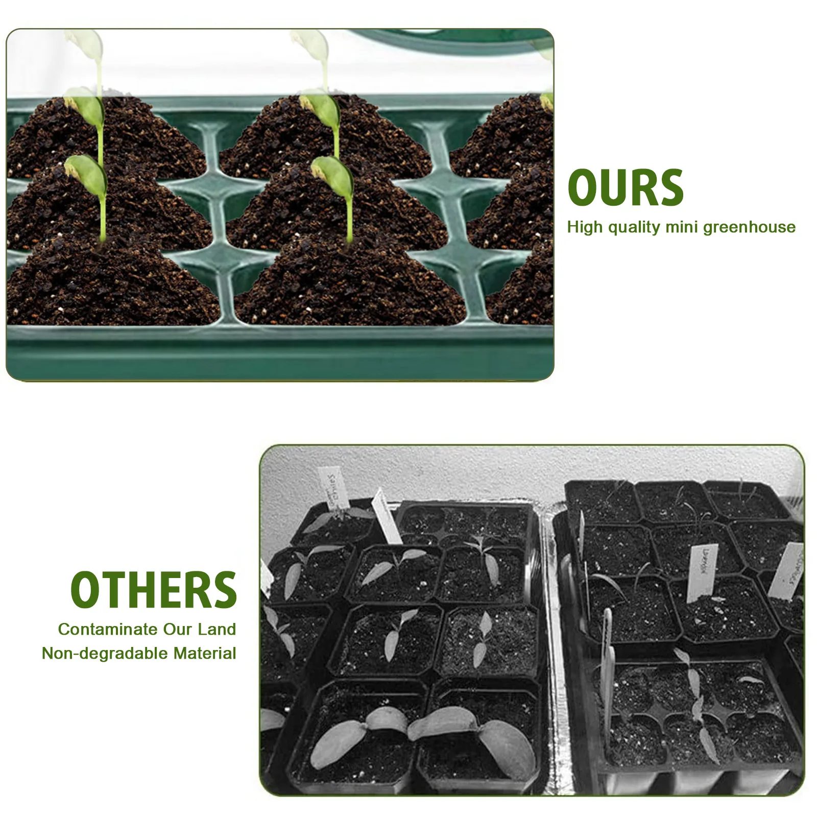 12 ячеек Пластик горшки для рассады посадки семян набор лотков клетки семенной