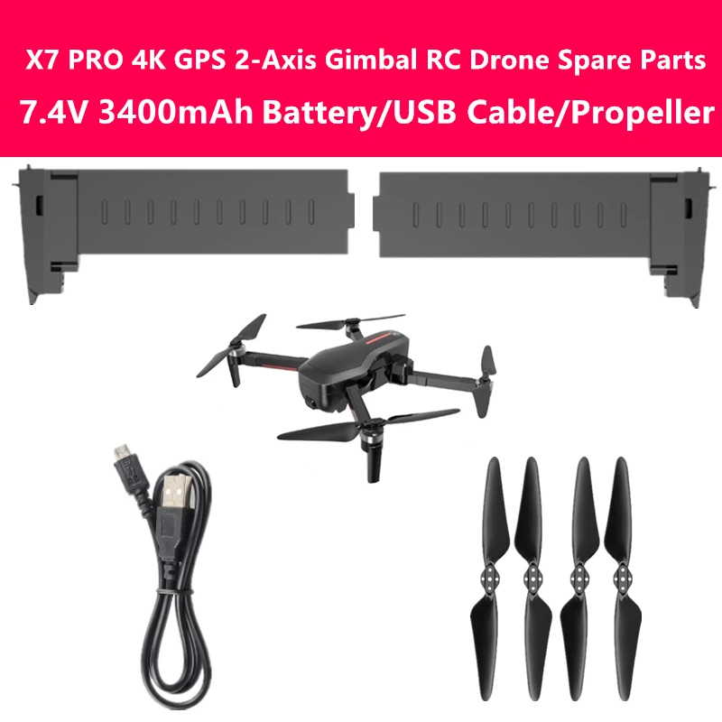 X7 Pro складной GPS Смарт выполните 4K дрона с дистанционным управлением 7 4 V 3400 мА/ч