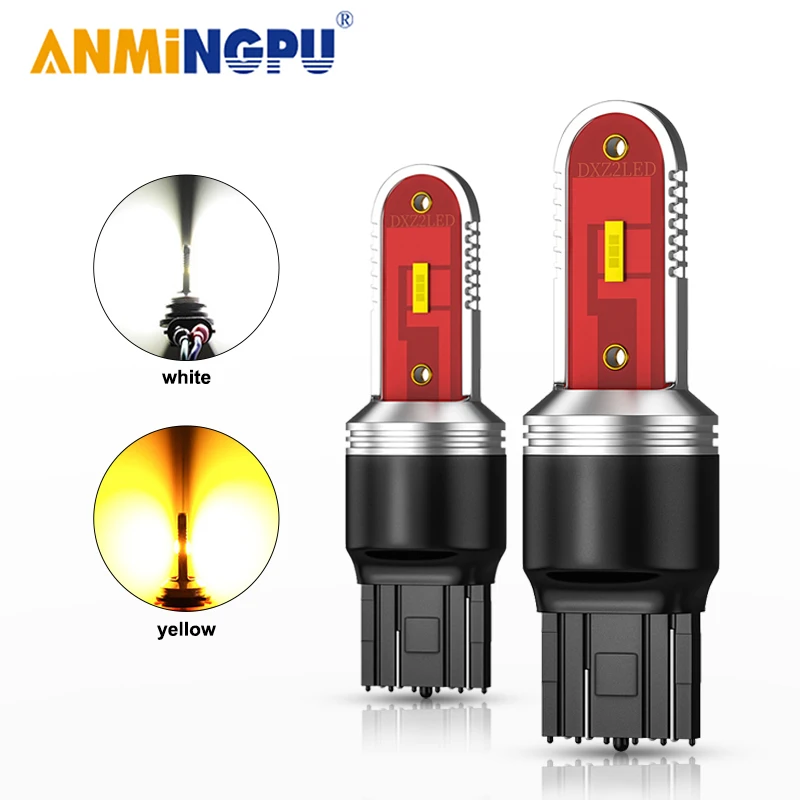 ANMINGPU 1x сигнальная лампа T20 Led W21W 7440 7443 W21/5W Canbus CSP 1860SMD T25 3157 P27/7W P27W 3156 указатели