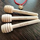 Персонализированная деревянная медовая ложка, деревянная мини-ложка с гравировкой на заказ, деревянная ложка для подарка