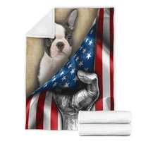 boston terrier dog fleece blanket american flag wearwanta 3d printed wearable blanket adults for kids warm sherpa blanket