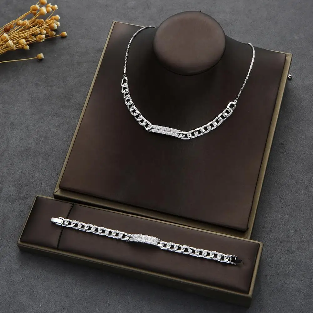 

NEW Designer Top Accessories Fashion Unique Rope Chain Jewelry Set AAA Zircon Micro Pave Jewelry S0817