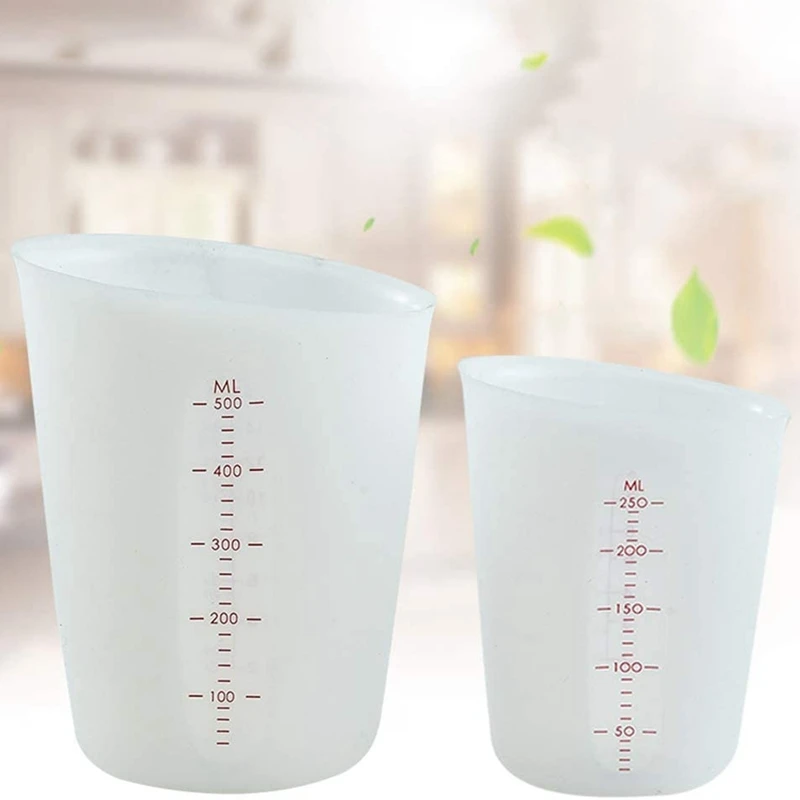 

Silicone Measuring Cups, Non Stick Mixing Cups,Visible Graduated Cups for DIY Handmade Craft Measuring Cups