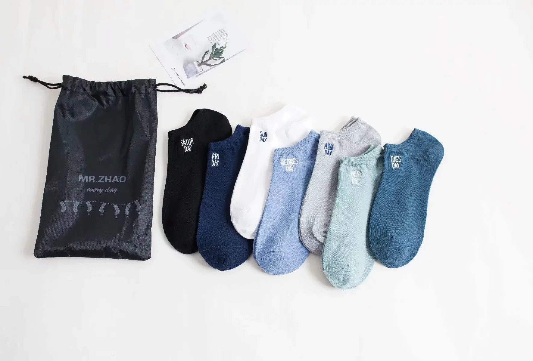 New 7pairs of short socks with shallow mouth for 7 days a week for couples and men and women 7days a week for lazy man socks