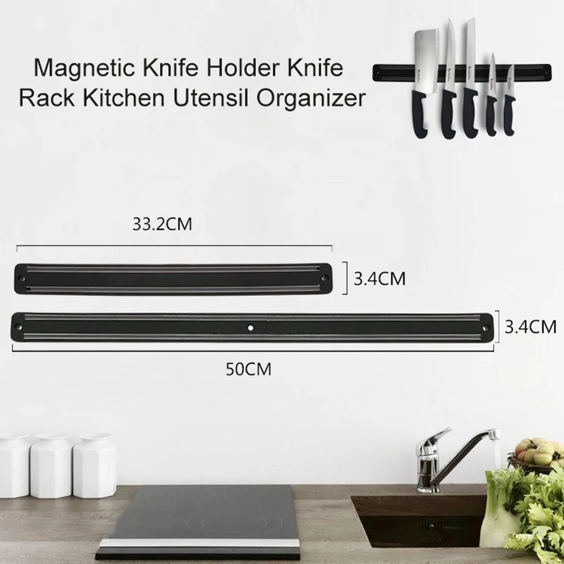 

Professional Magnetic Knife Strip Stainless Steel Magnetic Knife Holder Rack Kitchen Knife Bar 30 40 50 cm