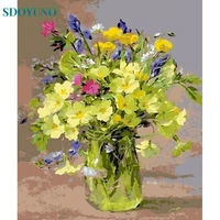 sdoyuno paint by number flower adults kits diy frame modern pictures by number vase drawing on canvas handpainted art gift
