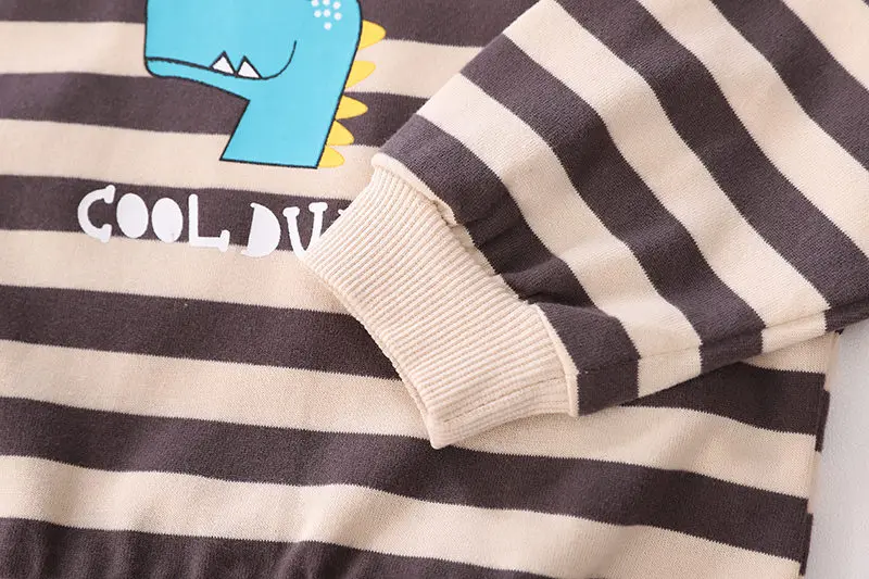 

Children Cotton Clothes Spring Autumn Baby Boys Strips Cartoon T-shirt Pants 2Pcs/sets Infant Out Kids Fashion Toddler Tracksuit