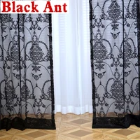 black white embroidery tulle curtains for living room bedroom lace romatic voile sheer curtains sliding door bay custom made 2