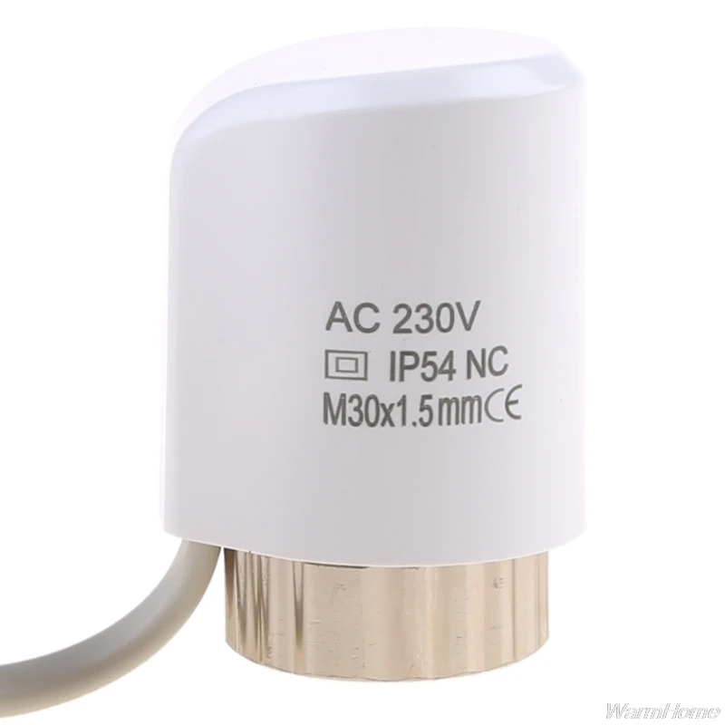 

AC 230V Normally Closed NC M30*1.5mm Electric Thermal Actuator IP54 for Underfloor Heating TRV Thermostatic Radiator F20 21