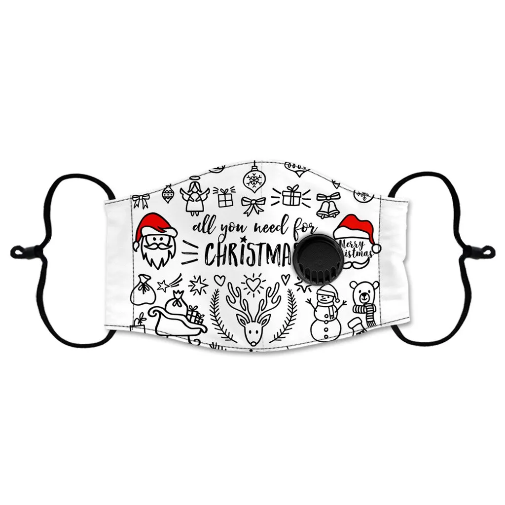 Детская модная Рождественская маска для лица с принтом Пыленепроницаемая