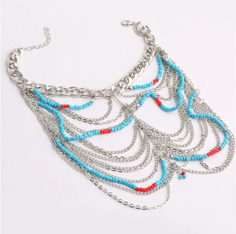 Браслеты Kymyad Женские многослойные богемные украшения на лодыжку ювелирные в