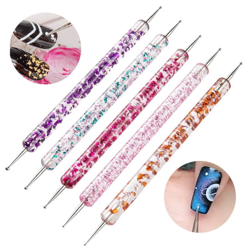 

Nail Art Dotting Pen UV Gel Painting Brush Polish Nail Liner Brushes Rhinestone Gems Decoration Dotting Pen Nail Manicure Tools