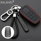 Кожаный чехол для ключа дистанционного управления автомобилем для Toyota Camry CHR Prius Corolla RAV4 Prado 2017 2018 Remote 3 кнопки без ключа