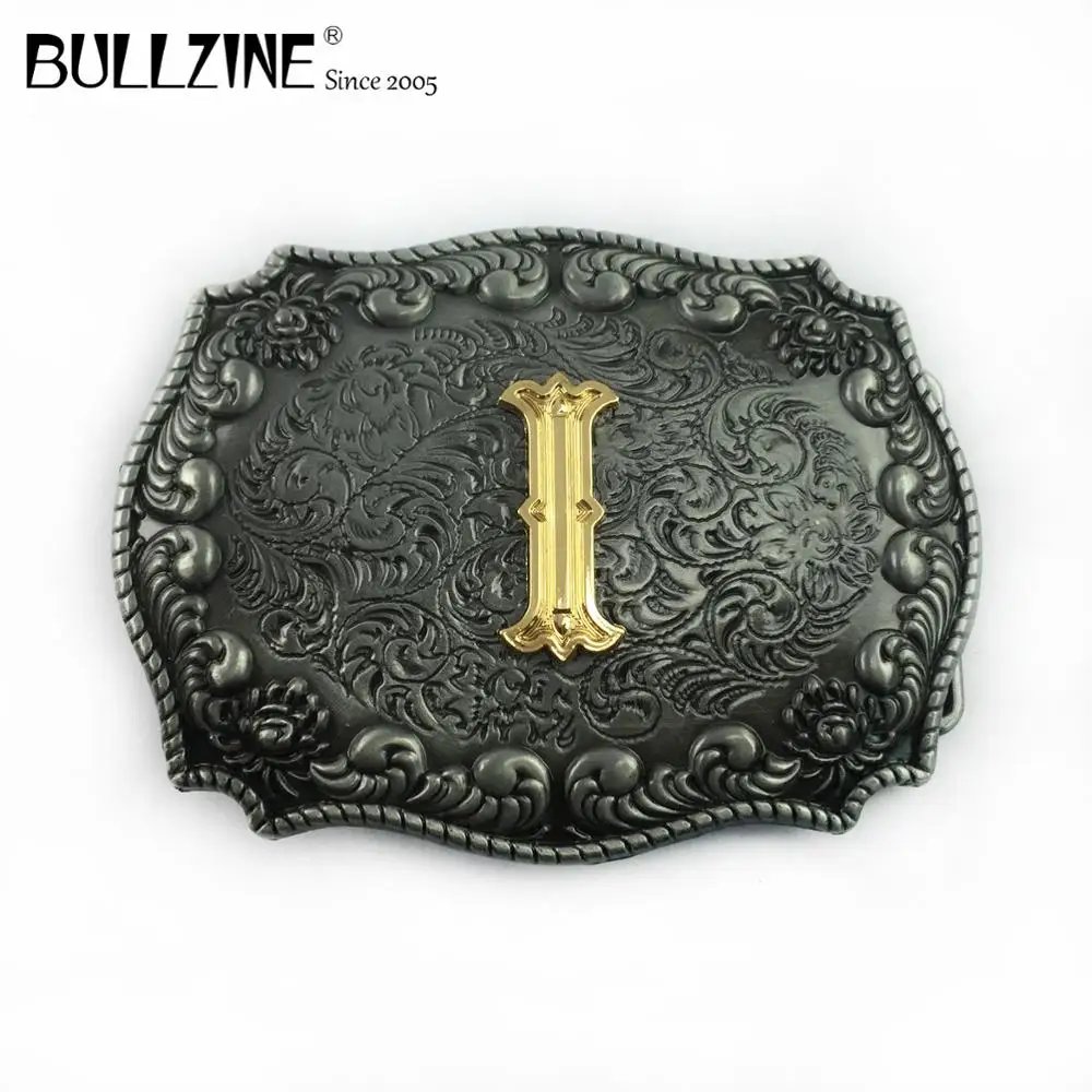 Пряжка для ремня Bullzine letter I с оловянной и золотой отделкой | Дом сад