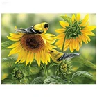 YI яркие алмазов картина птица квадратных Полный Круглый дрель Алмазная вышивка Подсолнух животных украшения дома новое поступление