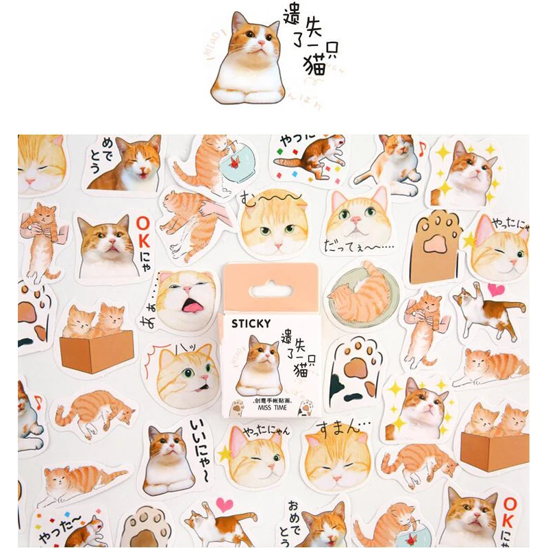 46 шт./кор. Miss A Cat Washi бумажные наклейки декоративные наклейки|Канцелярские