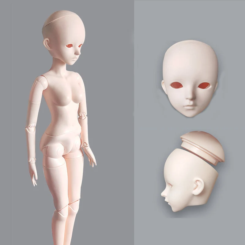 

No Makeup Open Head Bjd 1/3 Doll Naked Body 60CM Female Jointed Doll Nude Model Doll Accessories Toys For Girls