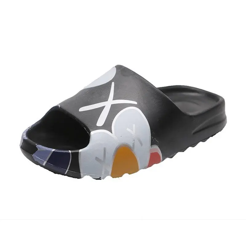 

2021 Summer Sandals New Fashion Thick-Soled Graffiti Slippers Indoor Couple Shoes Bathroom Non-Slip Sandals Female Beach Shoes