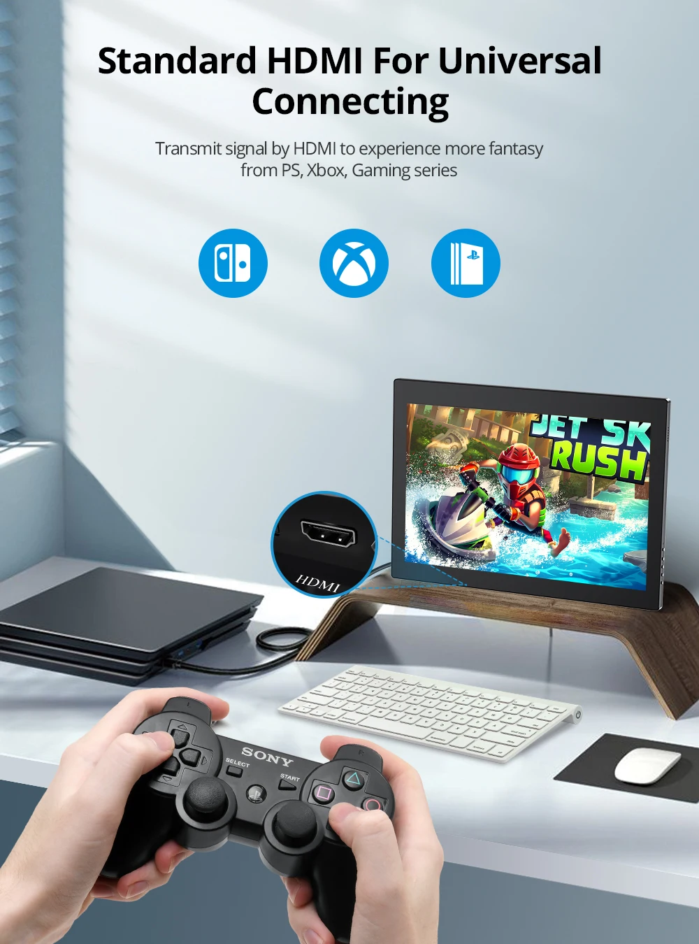 Портативный монитор UPERFECT 12 3 дюйма ЖК-дисплей HD HDMI USB Type C дисплей для ноутбука