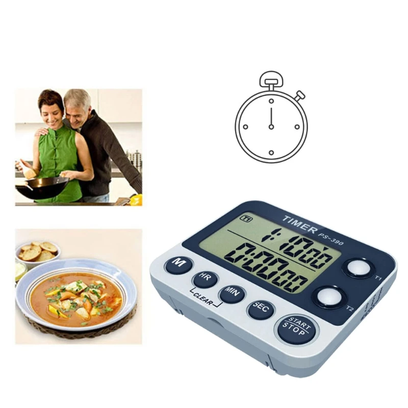 

Digital Kitchen Timer, Large Display Cooking Timer with Magnetic, Countdown Timer & Count up Stopwatch for Grill, Study,Workout
