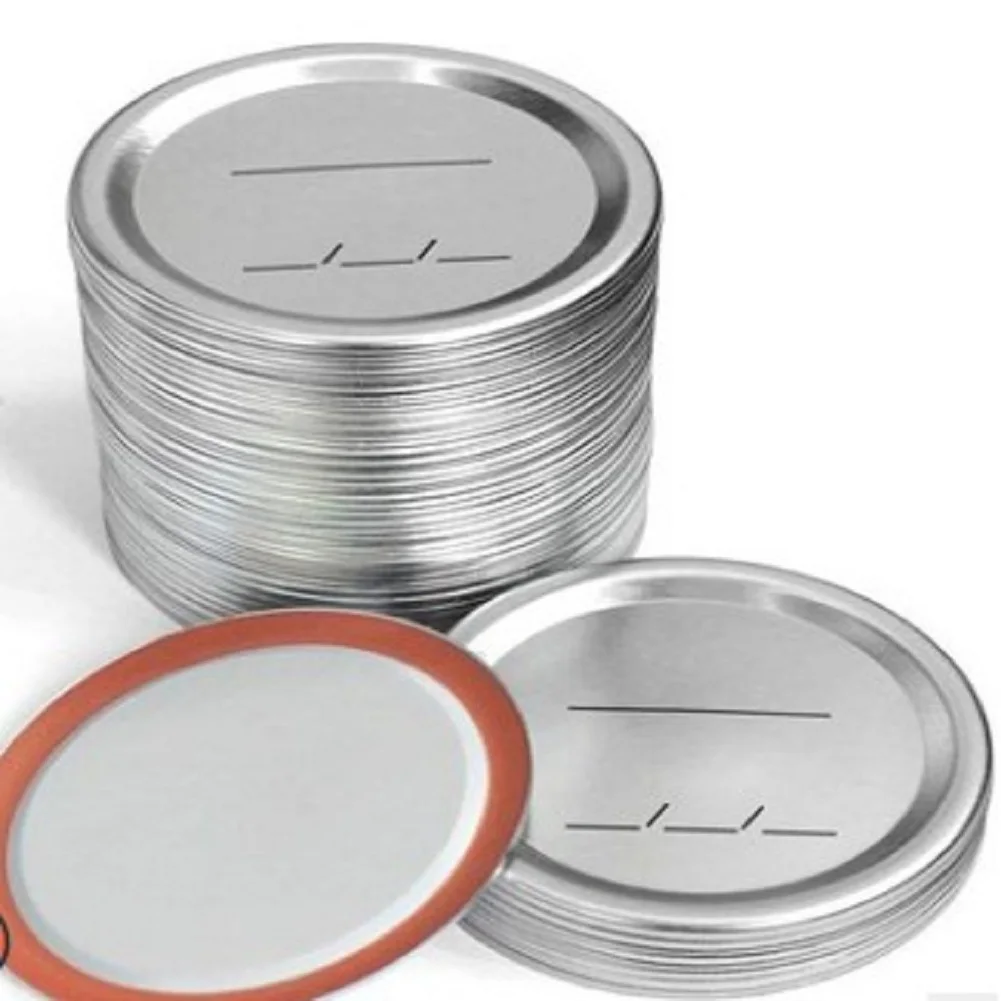 

Wide Canning Lids Regular Mouth Tinplate Sealing Leak Proof Kitchen Food Container Mason Split-Type Jar Lids