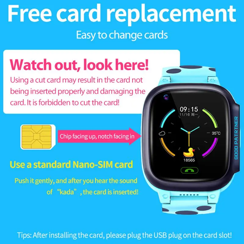 

SENBONO 4G Smart Watch GPS+LBS Tracker WIFI SOS Video Call Monitor IP67 Waterproof Smart Watch Kids Y95 Nano-SIM Card Free Dial