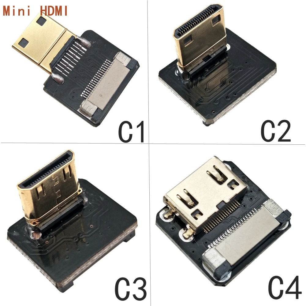 FPC HDMI-совместимый гнездо к Micro HDMI Тип D вверх вниз Угловой Штекер HDTV плоский кабель