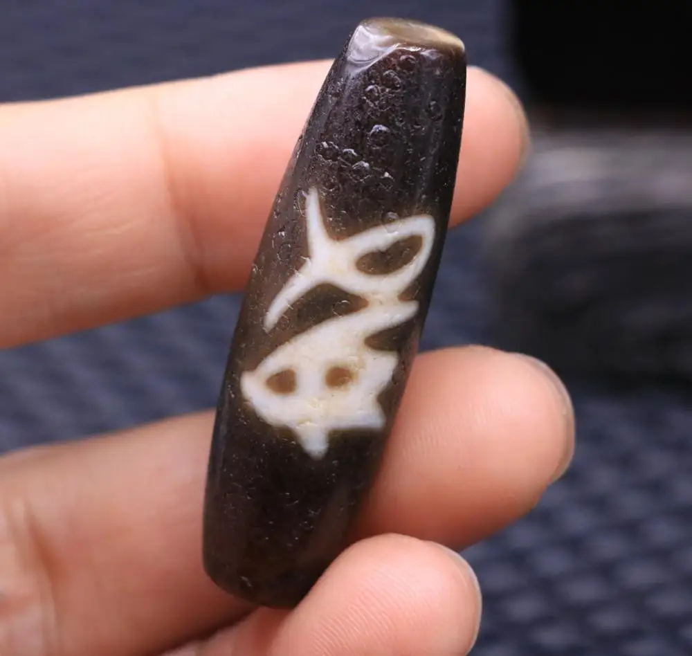 AAA уникальный узор энергии Тибетский Старый Агат Ом желаний слова дзи Амулет из