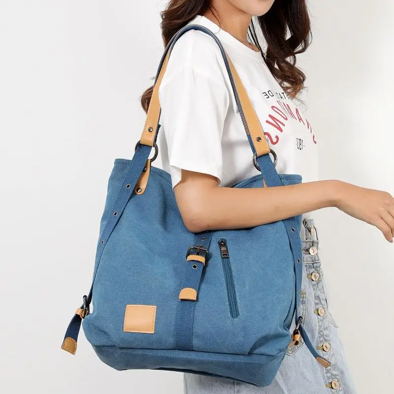 2019 Women Vintage Two Way Canvas Totes Multifunction Large Capacity Handbag For Travel Bags | Багаж и сумки