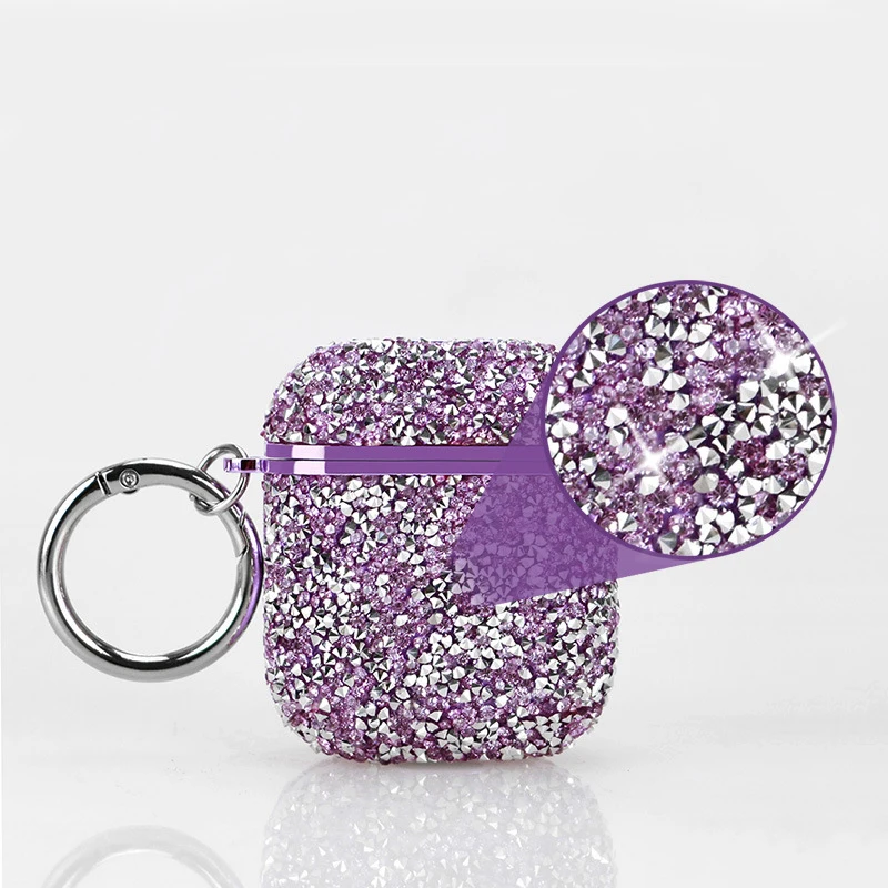 Luxury Black Gold Color 3D Diamond Crystal Glitter Earphone Bluetooth hard case For Airpods pro wireless charging cover box | Электроника