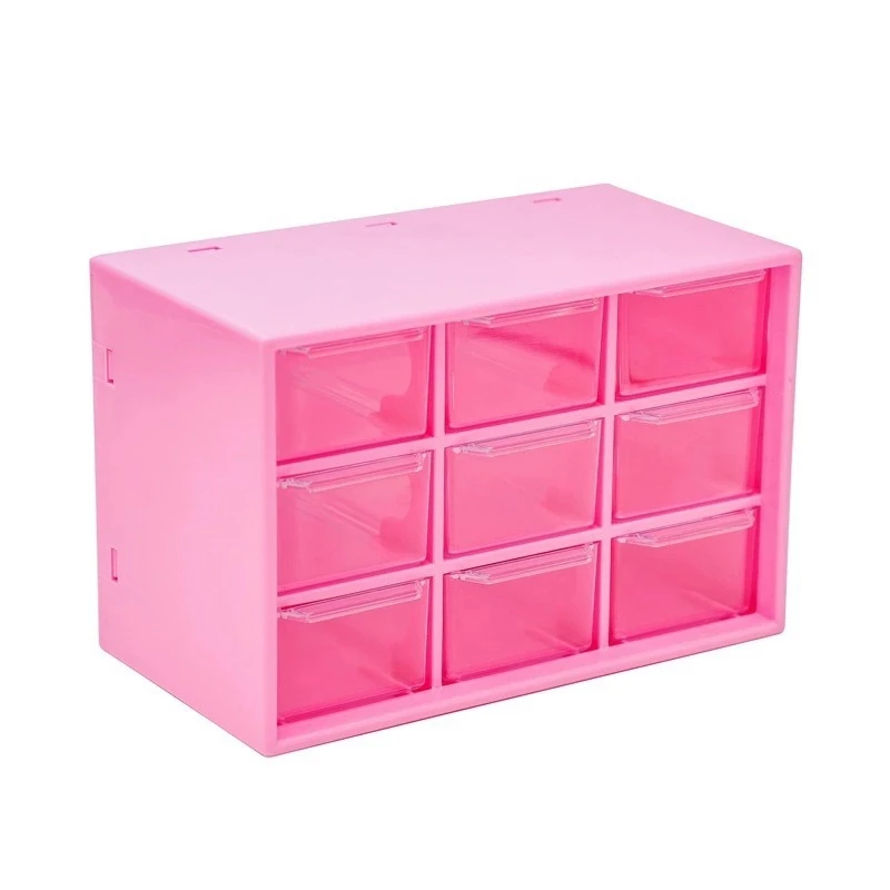

Translucent Drawer Type Storage Drawers Nine-Grid Desktop Box Student Cosmetics Shelf Tape Drawer Organizer