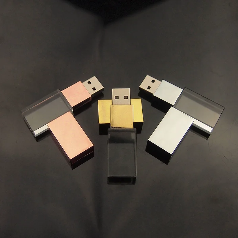 Розовое золото с украшением в виде кристаллов белой коробкой USB флэш-накопители 2