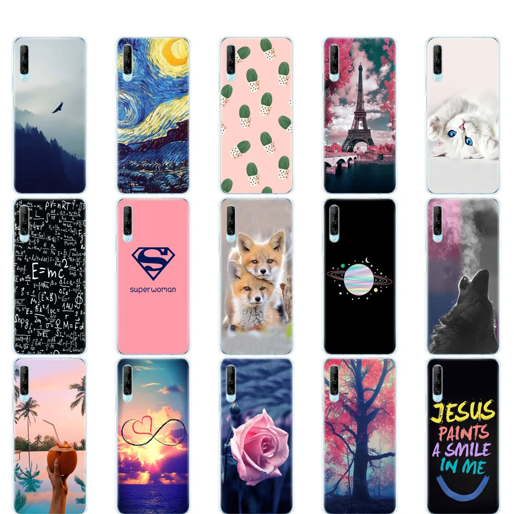 Чехол для huawei y9 силиконовый чехол из ТПУ мягкий S бампер etui оболочка с рисунком