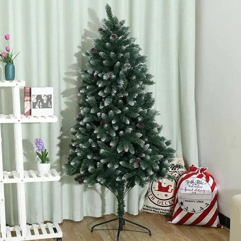 1,8 м/6 футов DIY рождественская елка Новогодний подарок стекающаяся Рождественская елка с сосновыми шишками Снежинка елка рождественский семейный декор для отеля