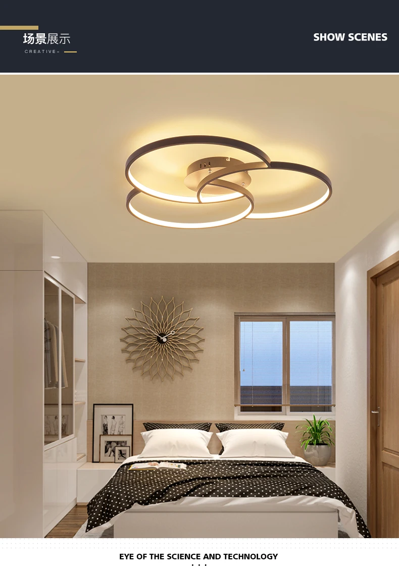LED,светодиодная Люстра для гостиной, спальни, алюминиевый корпус, светильник дистанционное управление быстра 50%скидка