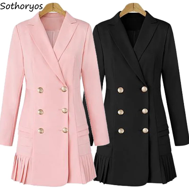 Женский облегающий Тренч элегантный однотонный двубортный трендовый с