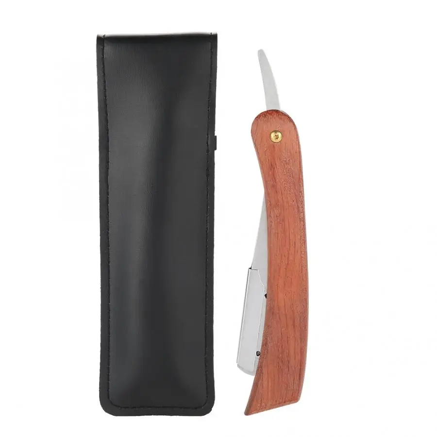 Бритва Классическая для парикмахера с прямым краем складной нож бритья Черной